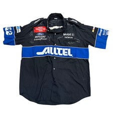 2004 NASCAR Shirt Top Signed 9x Crew RACE USED Alltel Busch RYAN NEWMAN Sz Large