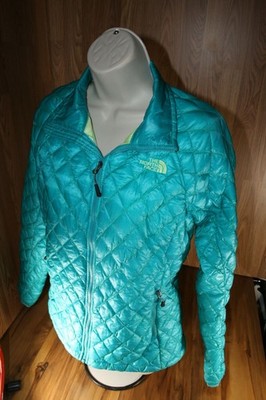 North Face Womens Small Thermoball Jacket light weight warm heat Aqua Blue !