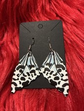 Women  s Colorful Butterfly Wing Shaped Light Weight Earrings Large, Dangely