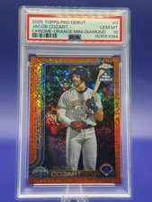 2025 Topps Pro Debut Chrome Jacob Cozart #PDC-3 Orange MiniDiamond /25 PSA 10