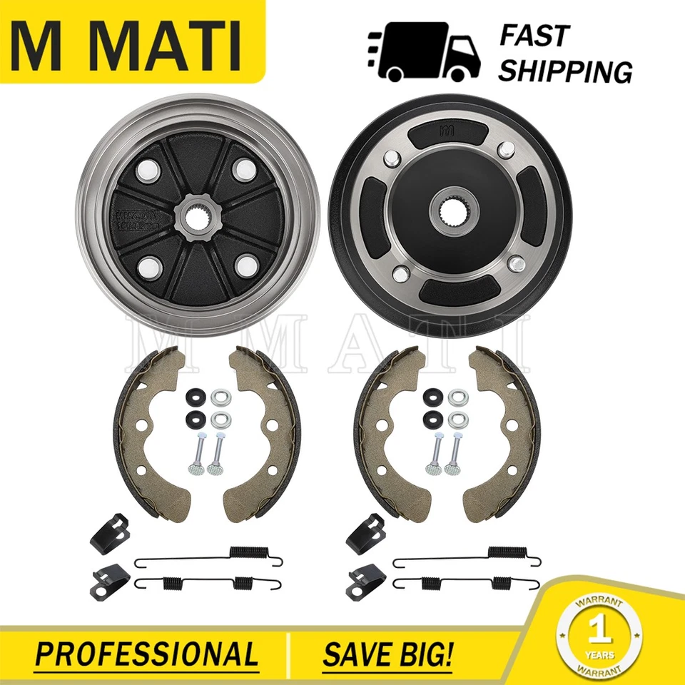 2 Front Brake Drum Hub w/ Shoes For Kawasaki Mule 4000 4010 KAF620 950 2009-2023 - Image 4 of 4