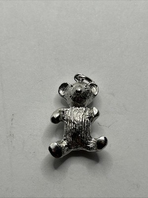 Neu kleiner Teddybär Sterling Silber Charm 925