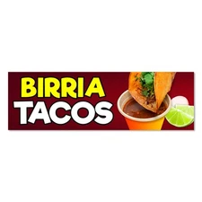Birria Tacos Vinyl Banner with Optional Sizes (Made in the USA)