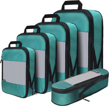 5 Set Compression Packing Cubes for Suitcases Travel Luggage Organizers