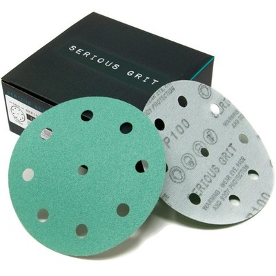 - 5-Inch 9-Hole 100 Grit Sanding Discs - Heavy-Duty Hook & Loop Film Discs - ...