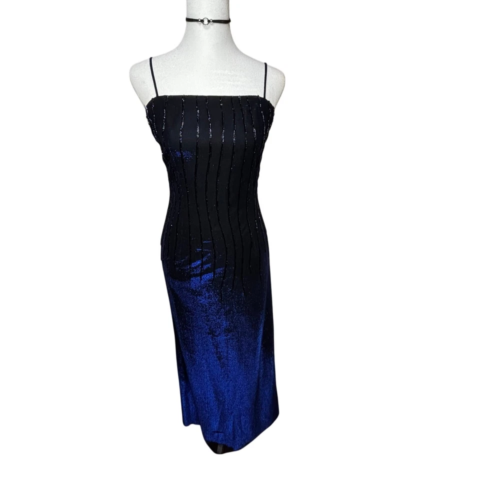 Vestido de graduación Y2K de colección talla 4 cuello cuadrado azul celestial capricho formal bruja Foto 3 de 4