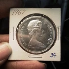 Antique Vintage 1967 Canada Silver Dollar Coin Centennial  circulated Silver