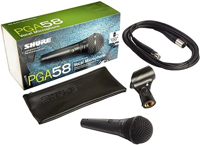 For Shure PGA58-XLR Cardioid Dynamic Vocal Microphone with 15' XLR-XLR Cable
