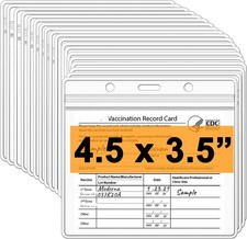 20 Pack Clear Badge Holder, Large 4.5X3.5/4 X 3 Plastic ID Card Holder Horizo...