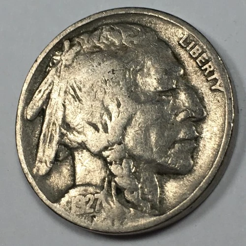 1927 Buffalo Nickel - Very Fine (VF) Full Date Partial Horn KM#134 - 7707
