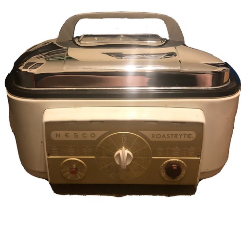 Vintage MCM NESCO Roastryte N112B 120V Electric Roaster w/ Dishes