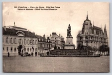 Chartres France Vtg Postcard Hotel Grand Monarque Citroen Grand Garage Juster