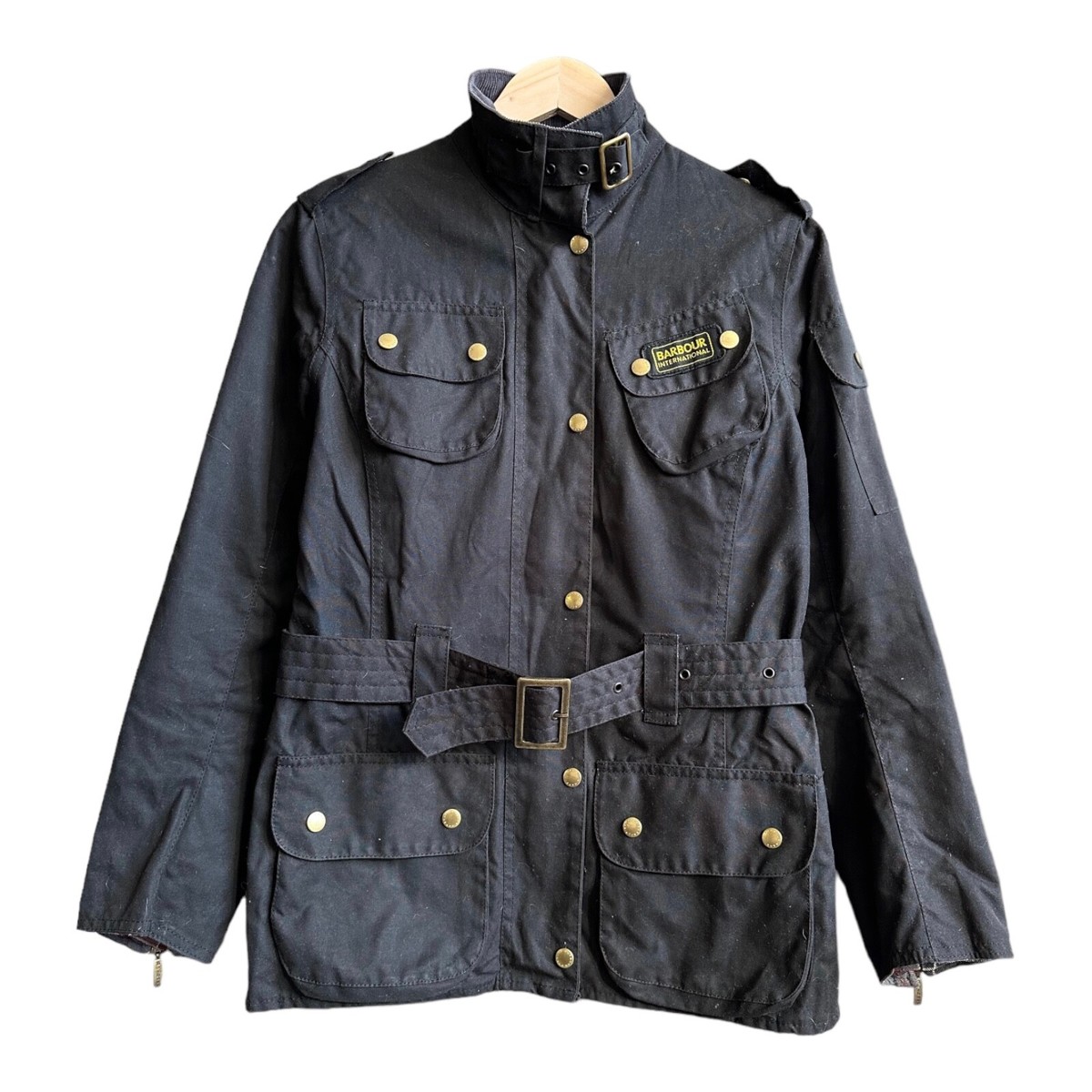 BARBOUR International Womens Waxed Belted Jacket | eBay BARBOUR International Womens Waxed Belted Jacket | eBay