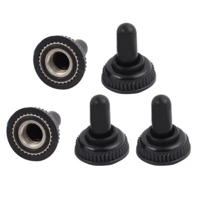 5Stk. Mini Kippschalter wasserdicht Gummi Abdeckung Kappe schwarz M6 Gewinde - Bild 1 von 2