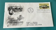 Sello de portada del primer día 150 aniversario de la fundación de Fort Snelling 1970