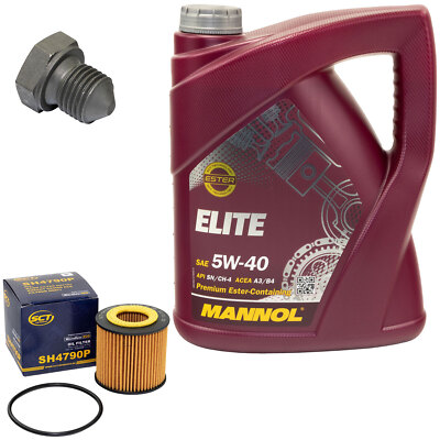 Motoröl Set 5W40 5 Liter + Ölfilter SH 4790 P + Schraube für Seat Ibiza VW Polo 