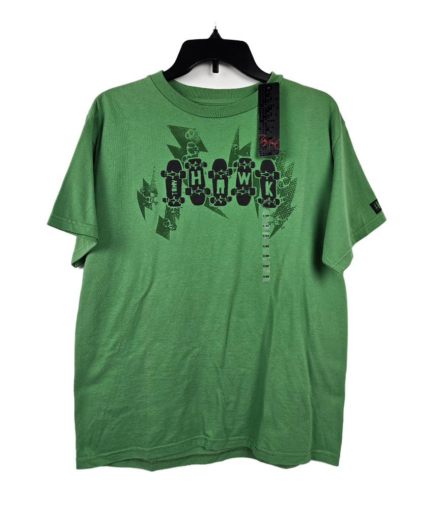 NWT Tony Hawk Green skate board print Boys T- Shirt Size XL 