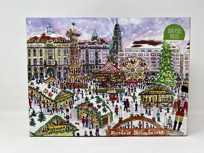 NEW Galison CHRISTMAS MARKET 1000 piece puzzle Michael Storrings Germany Dresden