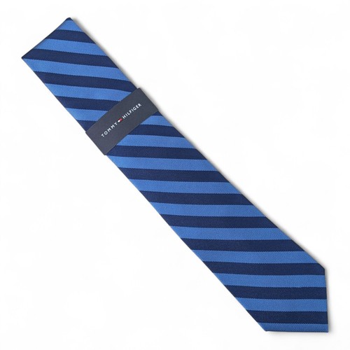 Tommy Hilfiger Men's Toby Repp Stripe Tie Necktie Classic 3" Blue Silk Blend $69