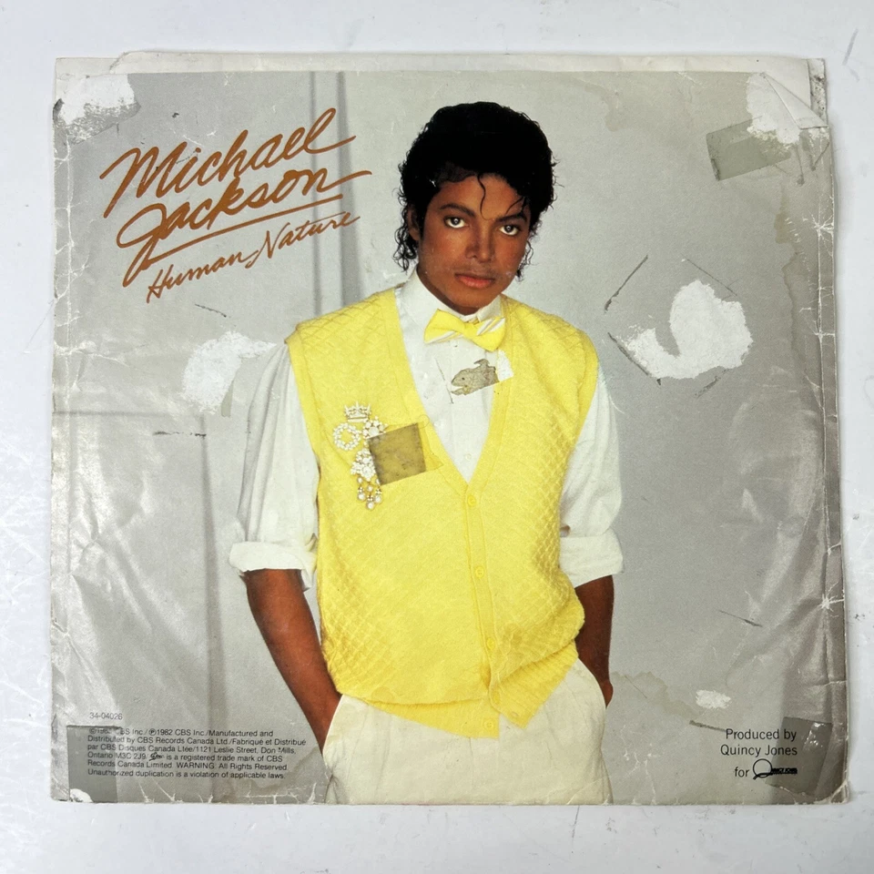 Michael Jackson Human Nature Thriller Album 45 Record 7" Vinyl Picture Sleeve - Image 3 of 4