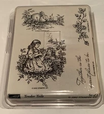 Stampin' Up! Tender Toile Wood Stamps Together isThe Nicest Place New Open Pkg