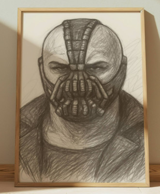 BANE DC DRAWING PRINT PORTRAIT SKETCH 8