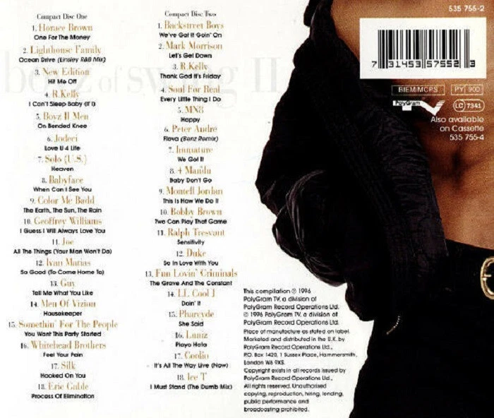 Boyz Of Swing II (Jodeci/Guy/Ice T/New Edition/Luniz) 2 CD-Set Neu & OVP 1996 - Bild 2 von 2