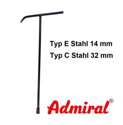ADMIRAL KLOTZ Hydrantenschlüssel Typ E / Typ C Innenvierkant SW 14mm / 32mm