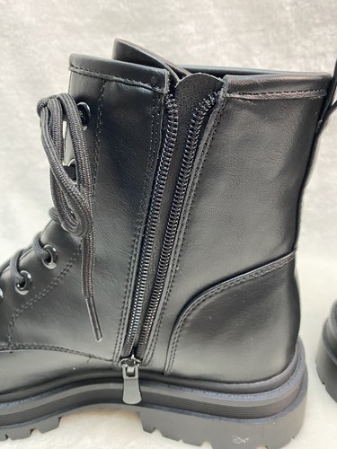 Dream Pairs Womens Strong 5 Black Leather Lace Up Combat Ankle Boots Size 8 NIB - Picture 6 of 11
