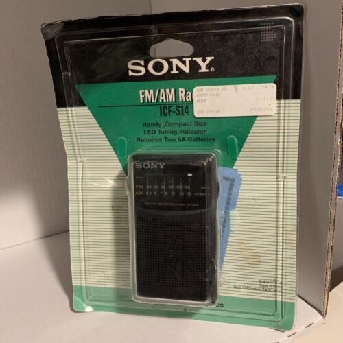 Sony ICF-S14 Black Portable AM/FM 2 Band Receiver Radio Brand New Free Ship Z3 - Picture 1 of 2