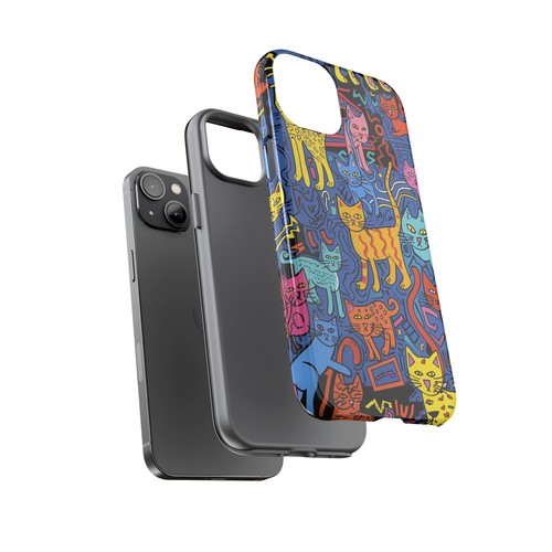 Cat Abstract Art Illustration Phone Case for iPhone, Samsung Galaxy, Pixel - 第 48/175 張圖片