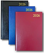 2026 A4/A5/A6 Day A page, Week To View Hard Backed Casebound Cover Desk Diary