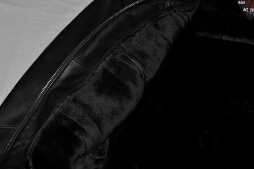 HUDSON OUTERWEAR REAL LEATHER BOMBER JACKET BLACK REMOVABLE LINING MENS NEW - Picture 5 of 7