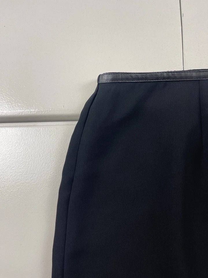 Falda Ashley Stewart Mujer Talla 22W Negra Oficina Carrera Imitación Cuero Borde Foto 3 de 4