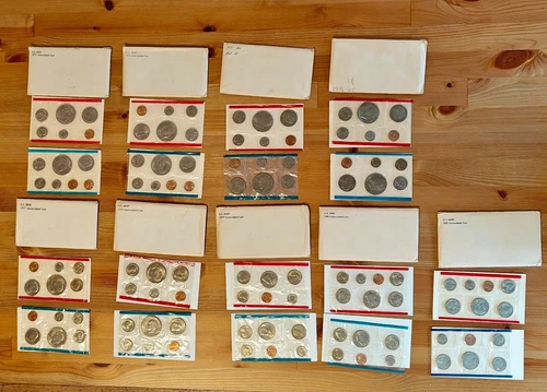 US Mint Coin Sets Lot of 13 - Uncirculated 1973-81, Special Mint 1965-66
