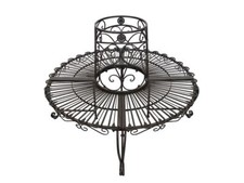 Rundbank Baumbank runde Gartenbank Metall braun Garten D: 136 cm -11390-