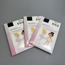 BLOCH Tights Children s Small Countour Soft Footed Tights 3 Pair Black NEW