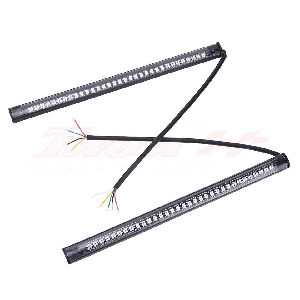 Barra de tira de luz trasera de señal de giro de parada de freno integrada 4 piezas 8" para motocicleta 48 LED Foto 4 de 4