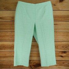 Alfred Dunner Pants Womens 22W Green Classic Fit Easy Care Stretch Waist NWT 52