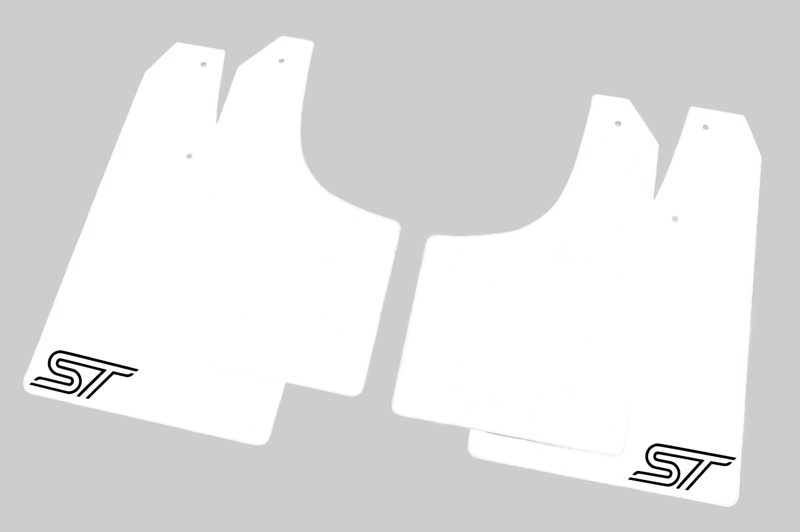 Mud Flaps for FORD FOCUS ST225 in White with Black ST Logo Outline Style - 4mm-image
