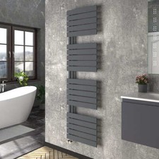 Image of Flat Panel Heated Ladder Towel Rail Bathroom Designer Radiator Rads - All Sizes