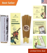80 Sticks of Organic Charcoal Free Patchouli Incense - Eco-Friendly Relaxation