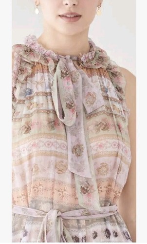 Zimmermann Luminouse Ribbon Swing Mini Dress 100% Silk $ 795 - Picture 6 of 23