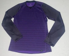 Patagonia Shirt Mens Small Capilene Midweight Thermal Base Layer Purple Stripe