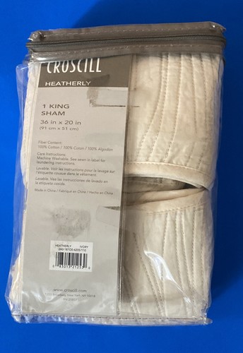 Croscill Heatherly King Pillow Sham 20x36I in 100% Cotton Quilted New Other @ - Picture 2 of 4
