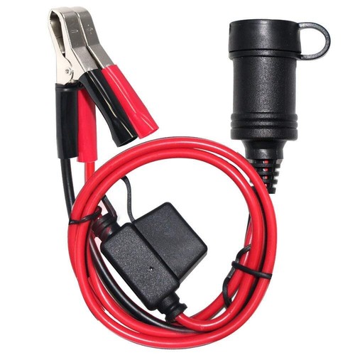 5FT 12V Female Car Cigarette Lighter Socket Extension Cord with Battery Allig...