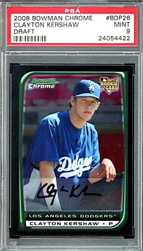 2008 Bowman Draft Picks & Prospects Chrome #BDP26 Clayton Kershaw Rookie PSA 9