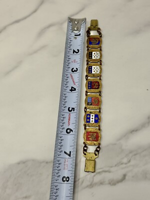 Vintage 1940s WWII Souvenir French Panel Enameled Bracelet | eBay
