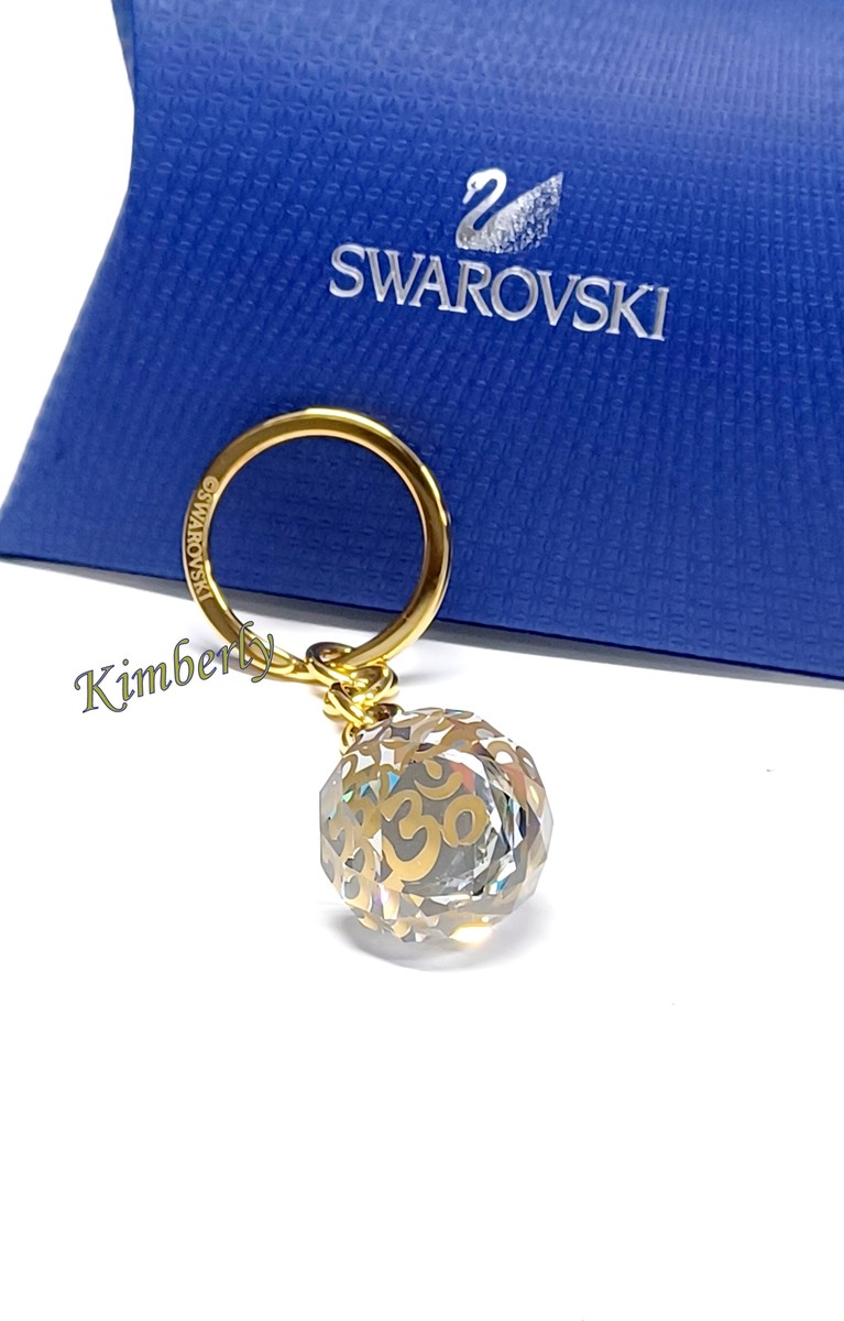 Swarovski Golden OM Crystal Ball Key Holder Authentic NEW 5130682 Event  Gifts