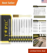Durable Small File Set - 7pcs Jewlers Files & 7pcs Steel Files with Storage Bag